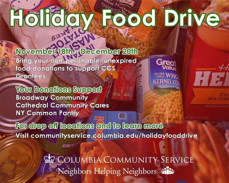 CCS Holiday Food Drive | Columbia Community Service